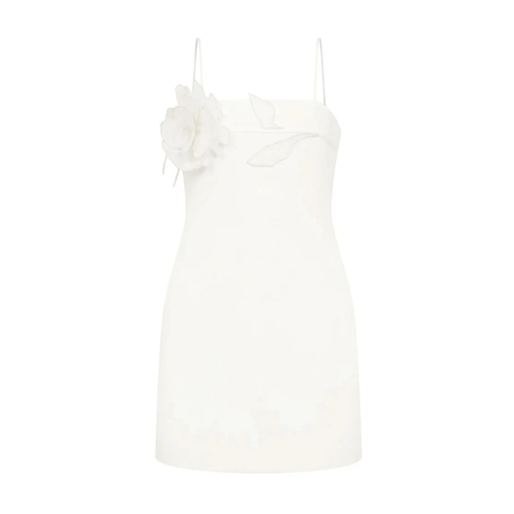 David Koma White Lace Rose Flower Embroidered Mini Dress - Female - Party Dresses - Xs - Dresses