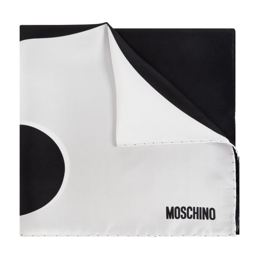 Moschino Zijden sjaal White Heren