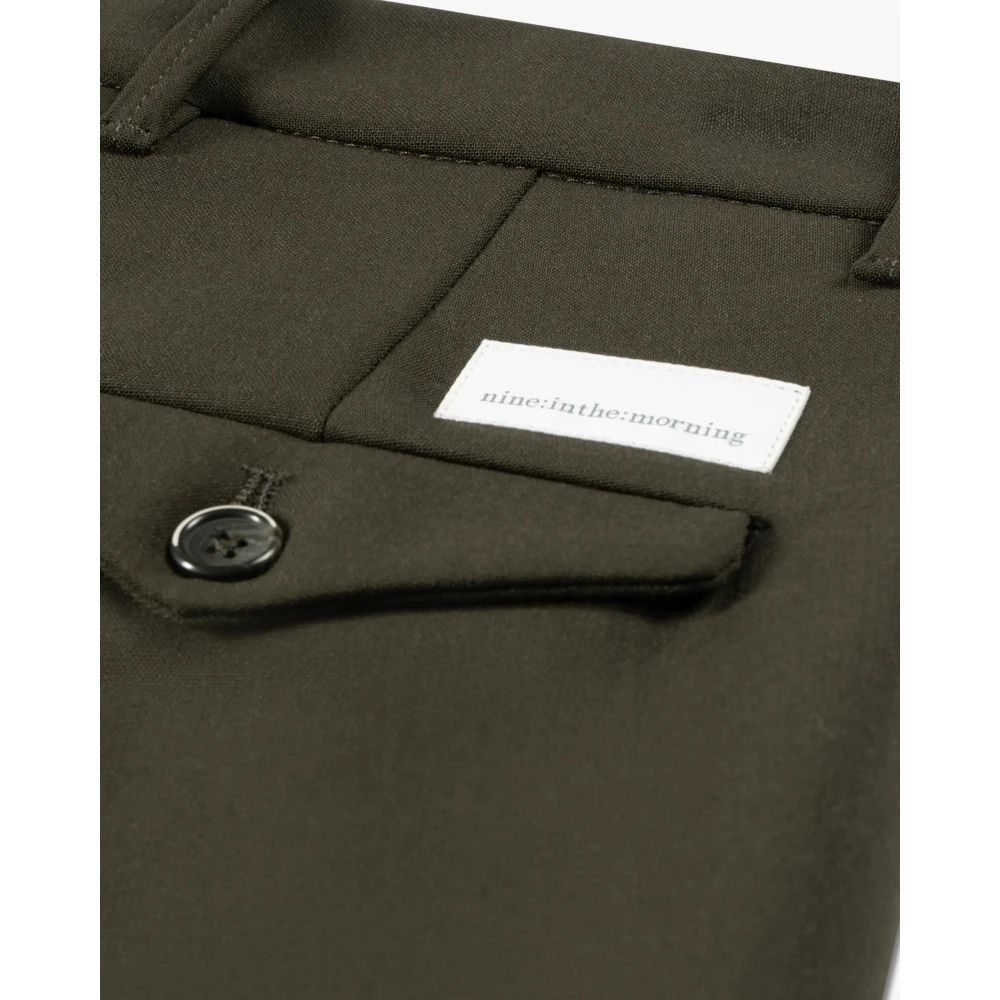 Nine In The Morning Blauwe Tech Wol Chino Broek Green Heren