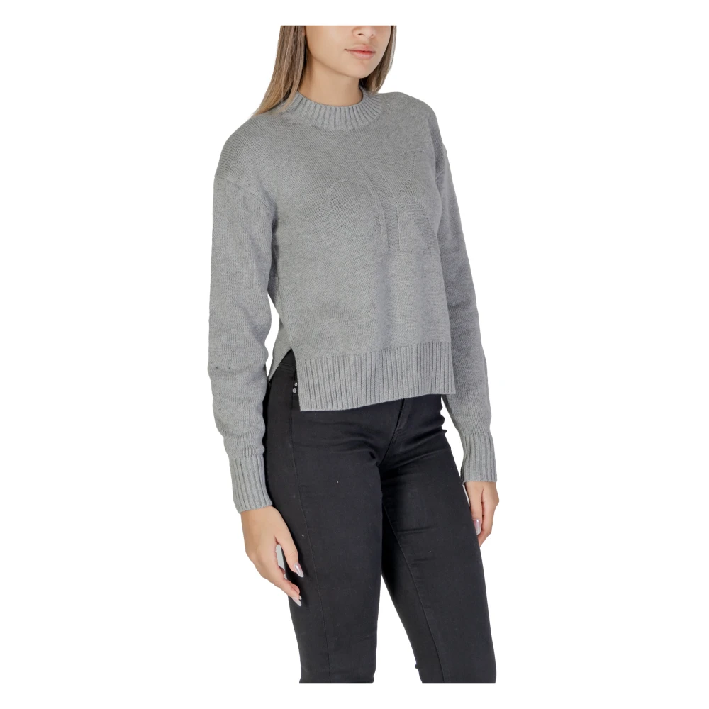 Calvin Klein Jeans Intarsia Loose Trui Herfst Winter Collectie Black Dames