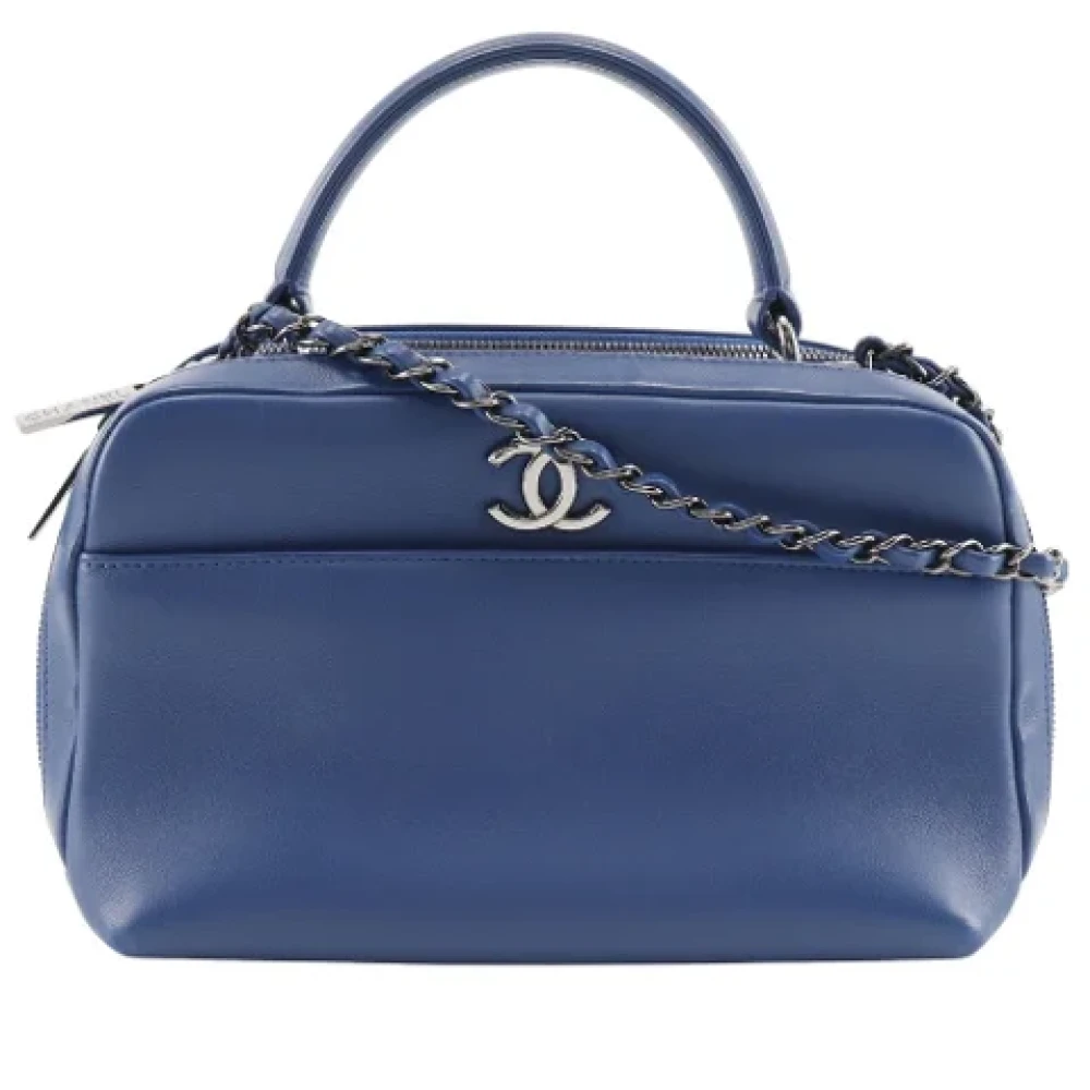 Chanel Vintage Pre-owned Leather handbags Blue Dames