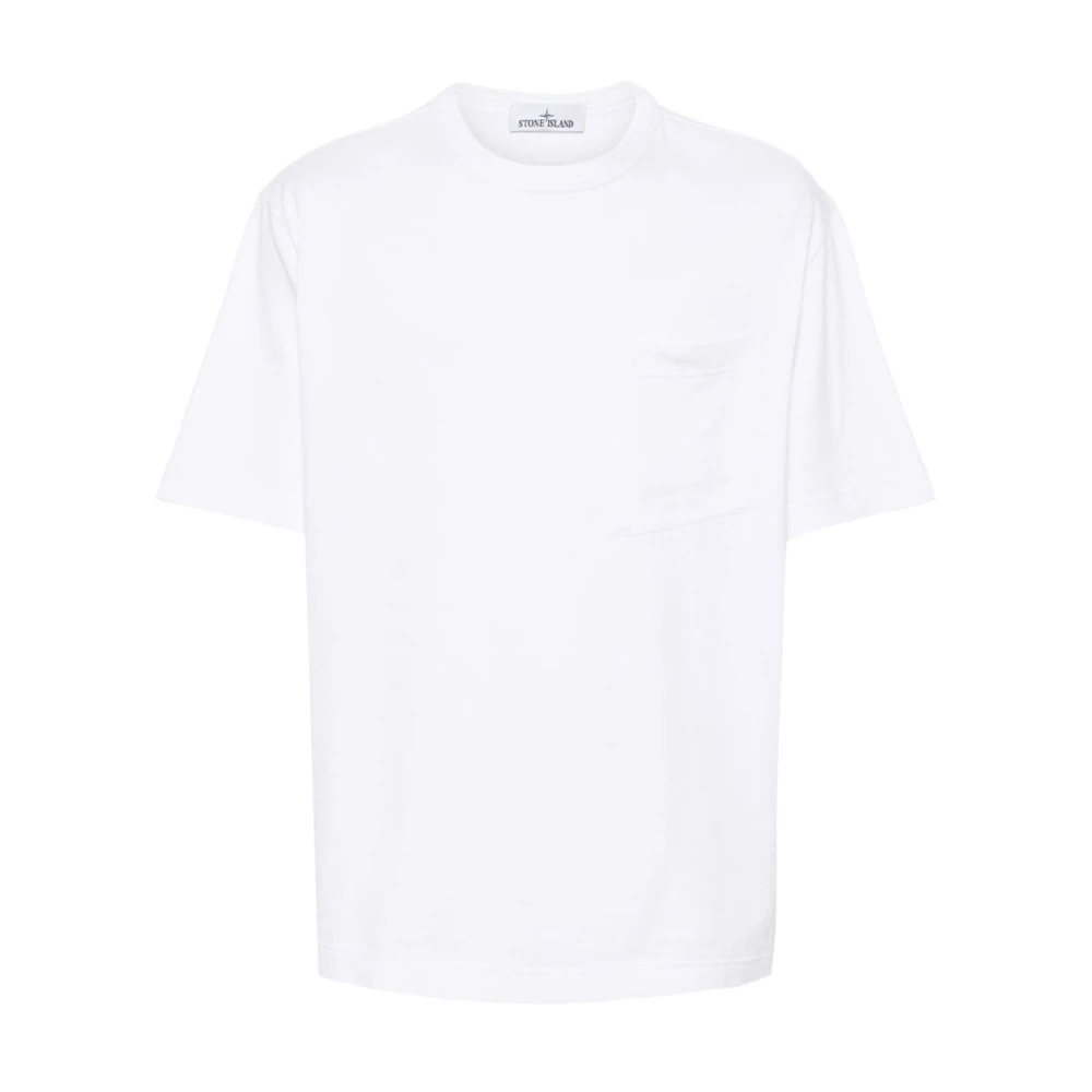 Stone Island Gestreept Jersey Zak T-shirt White Heren