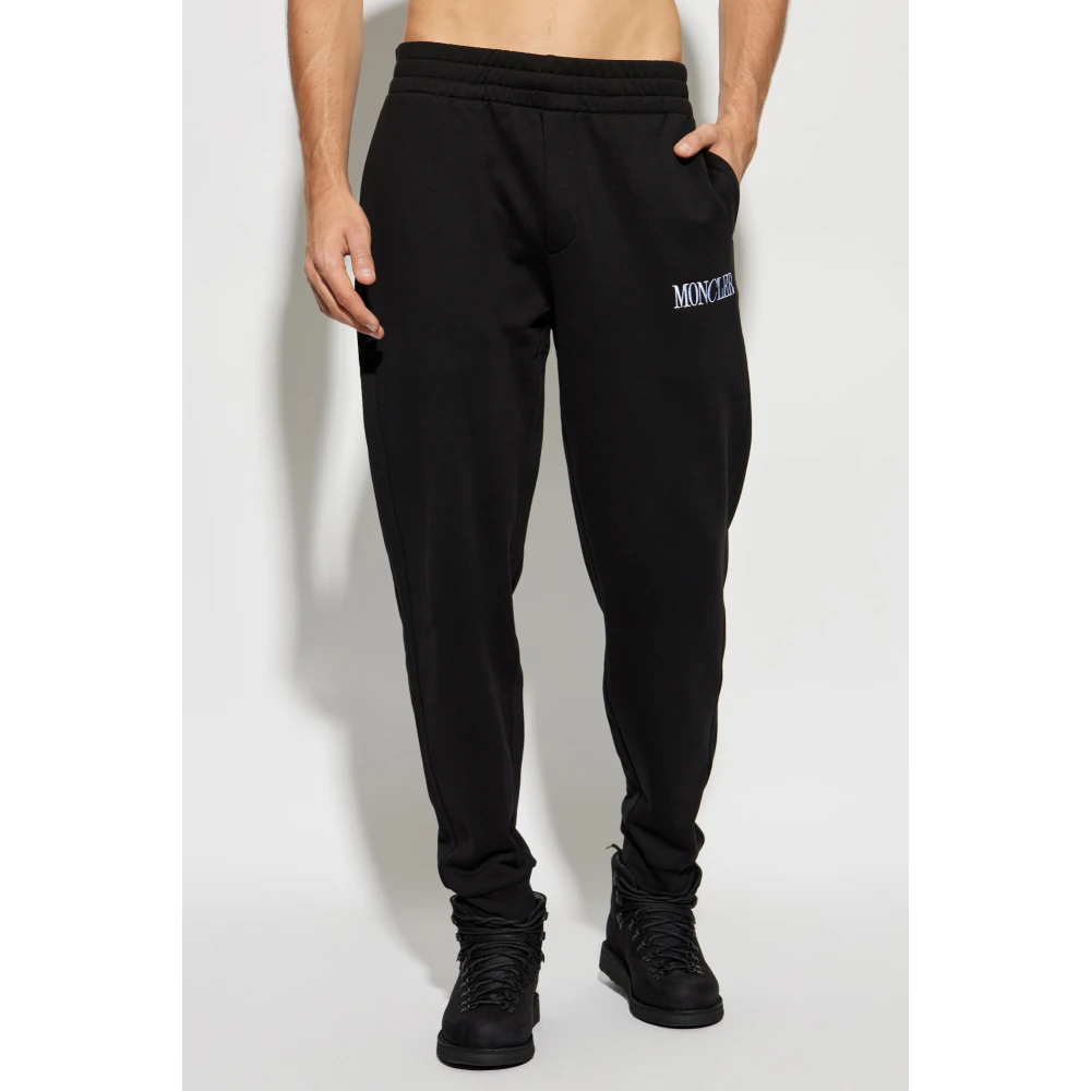 Moncler Sweatpants met logo Black Heren