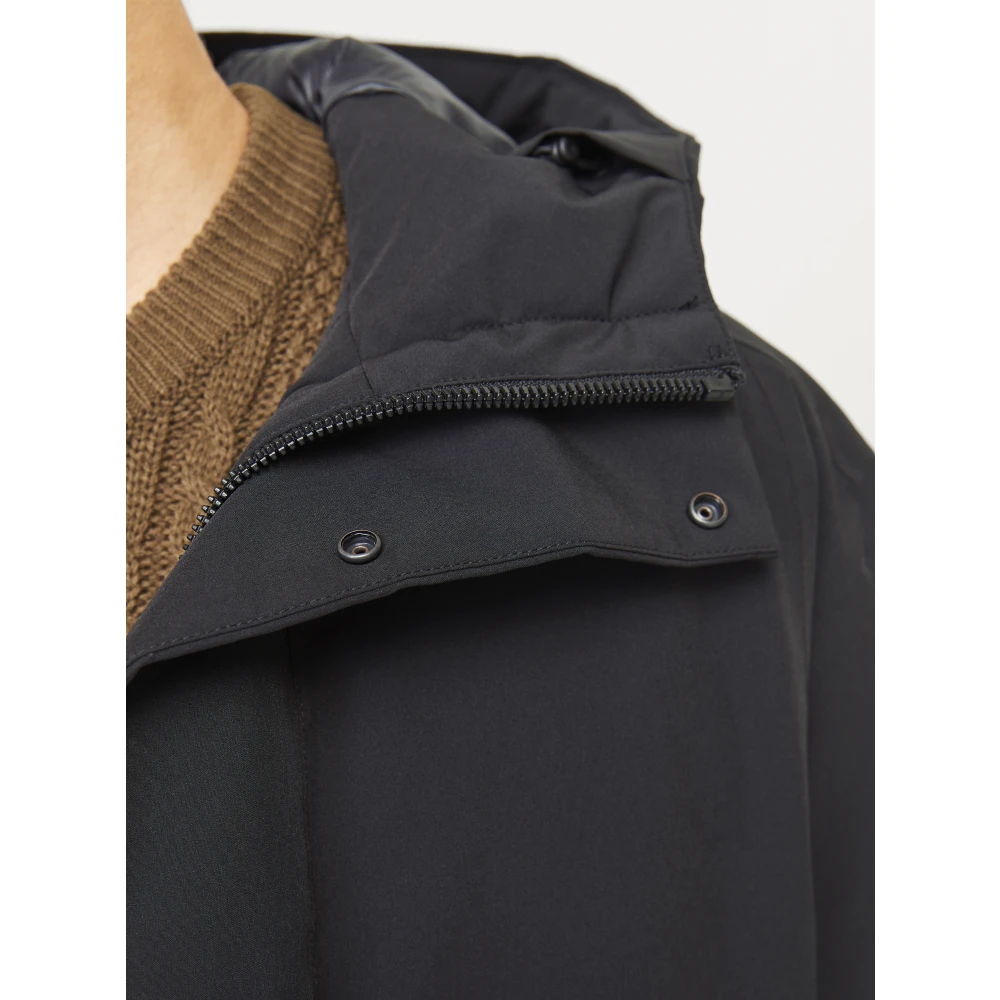 jack & jones Winter Parka Winddichte Hoodie Jas Black Heren