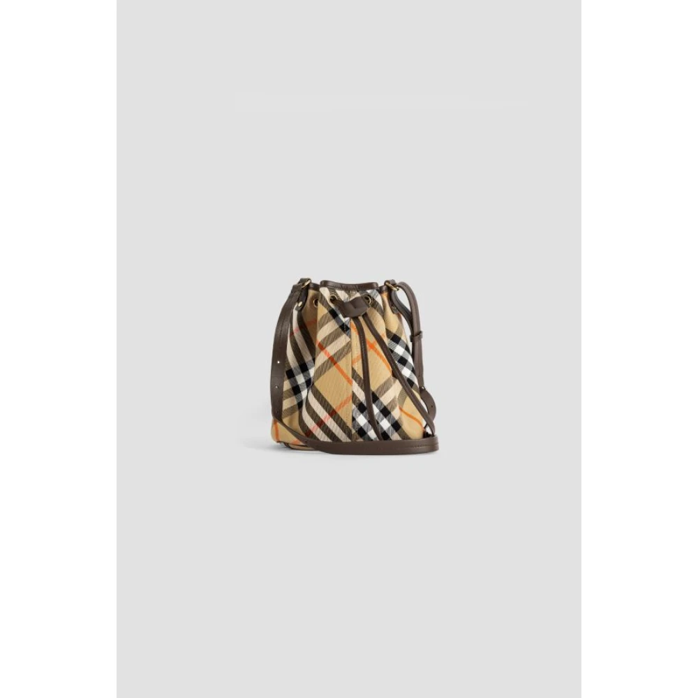 Burberry Mini Check Leren Emmer Tas Multicolor Dames