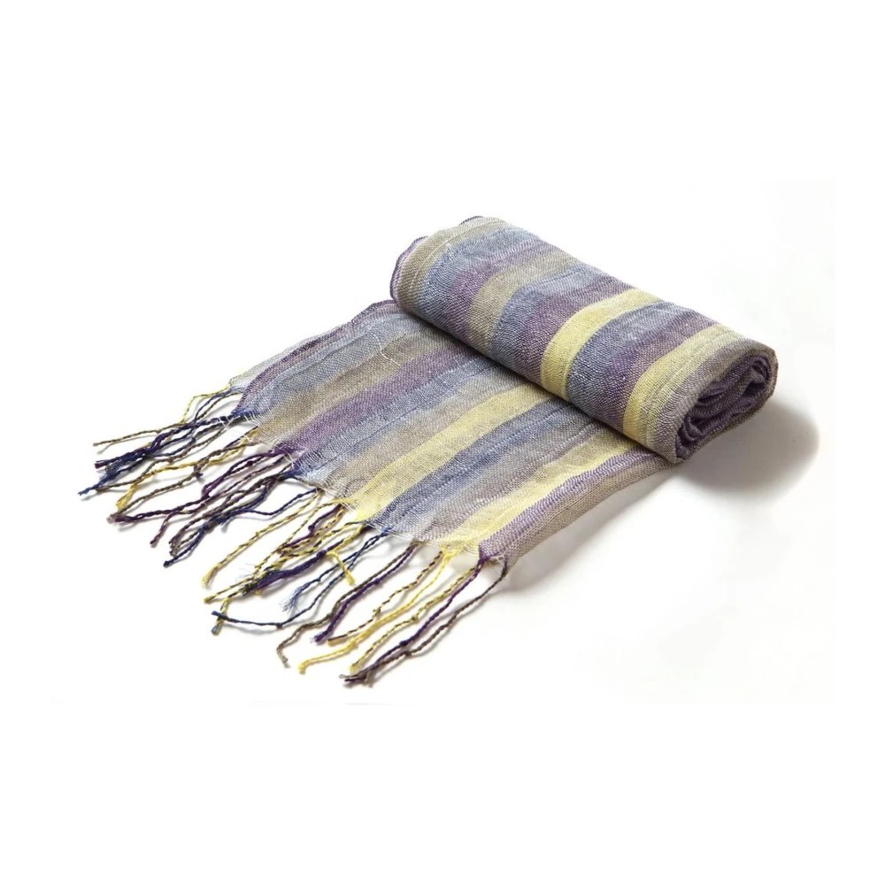Lancaster Multicolor Linnen Katoenen Sjaal met Wijzerplaat Multicolor Dames