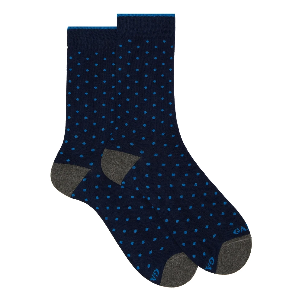 Gallo Blauwe Polka Dot Katoenen Sokken Multicolor Dames