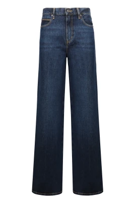 Jeans med vida ben och uppvik