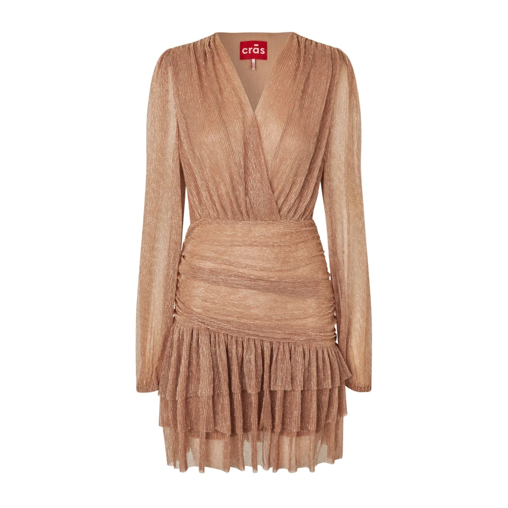 Cras Champagne Geplooide Angel Jurk Beige Dames