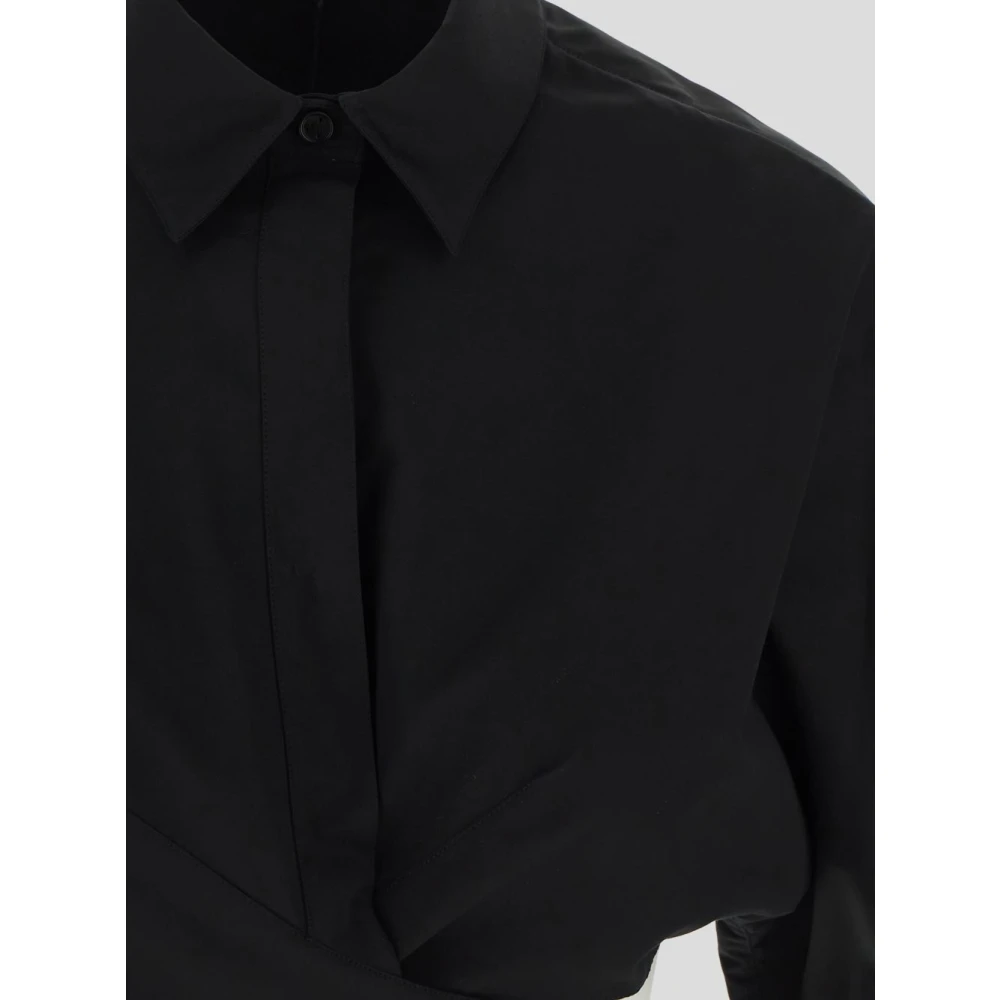 Alaïa Geknipte Katoenen Shirt Black Dames