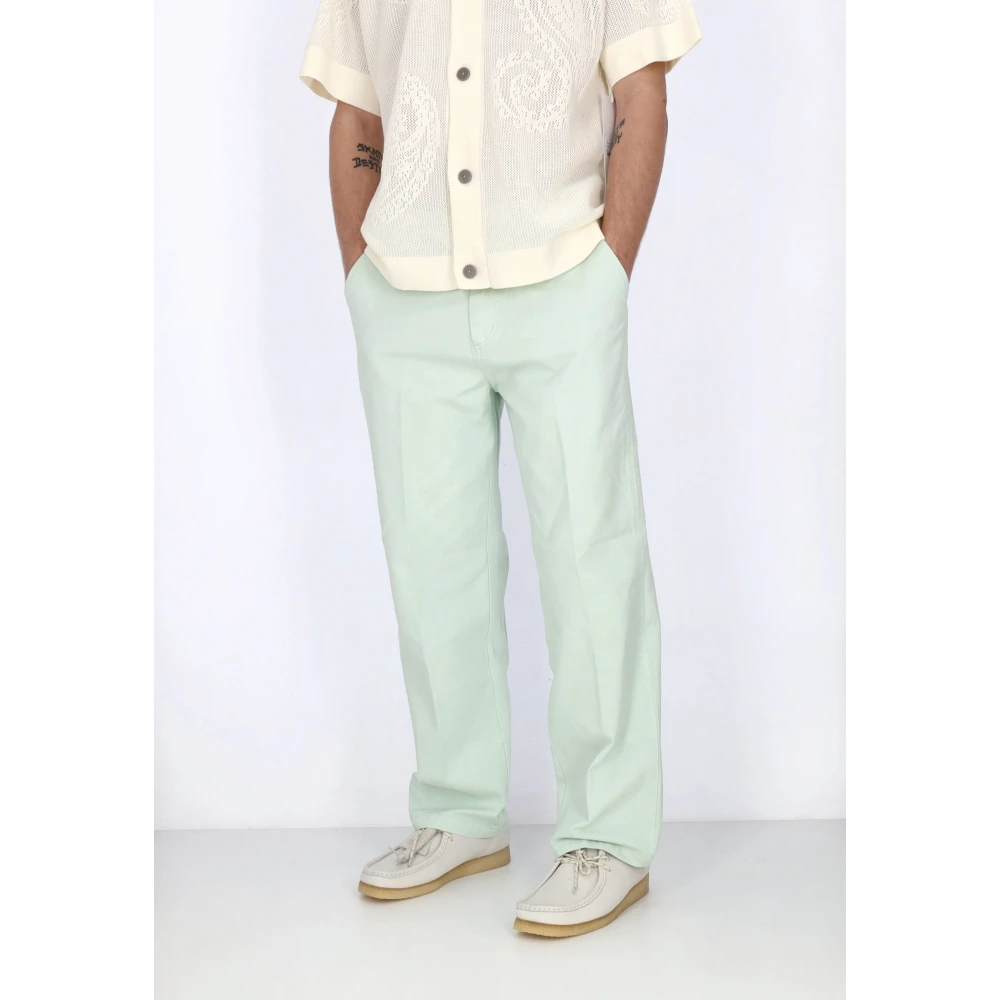 Obey Katoenen Twill Timmerman Broek Green Heren