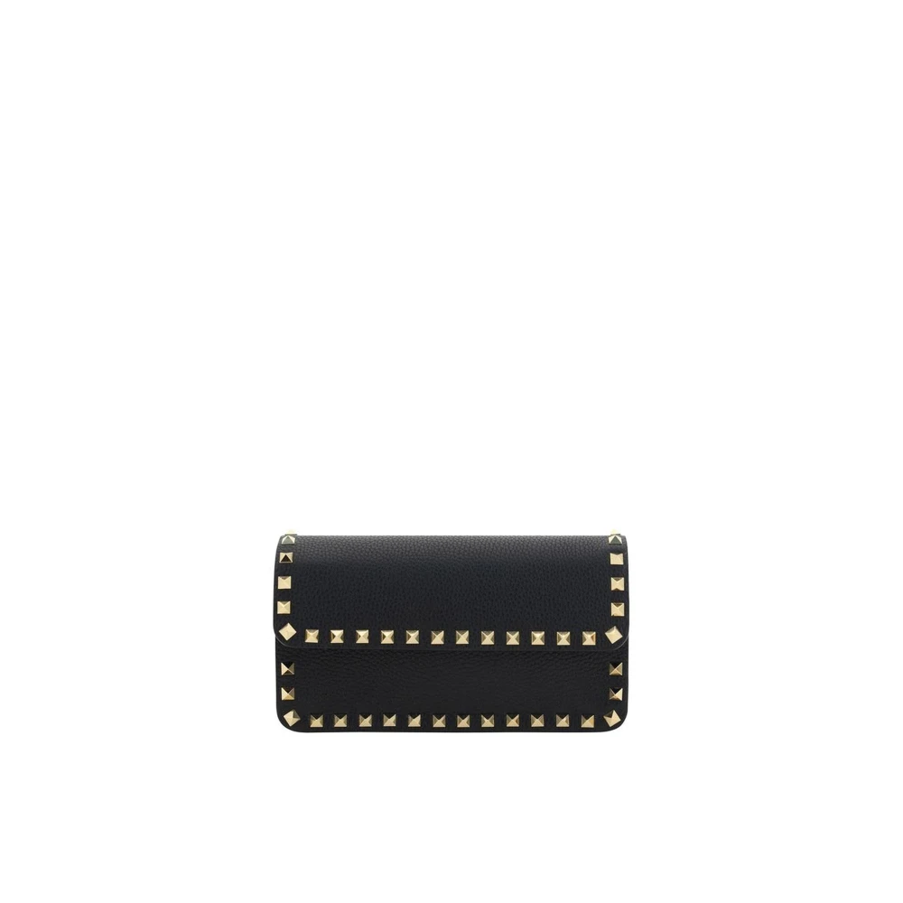 Valentino Garavani Studded Leren Schoudertas Black Dames