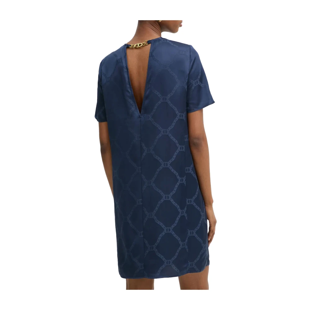 Twinset Lyocell Jurk: Elegante en Comfortabele Keuze Blue Dames