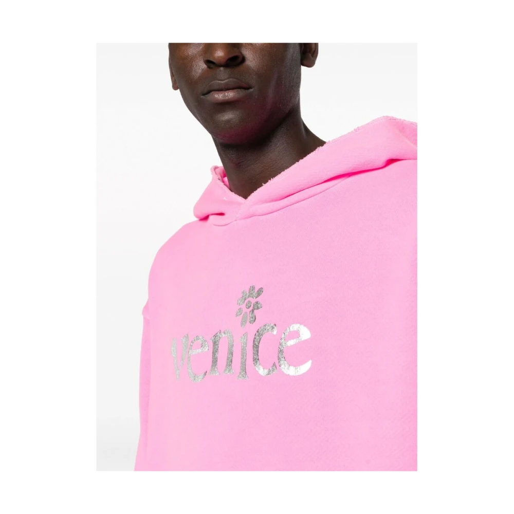 ERL Hot Pink Logo Print Sweatshirt Pink Heren