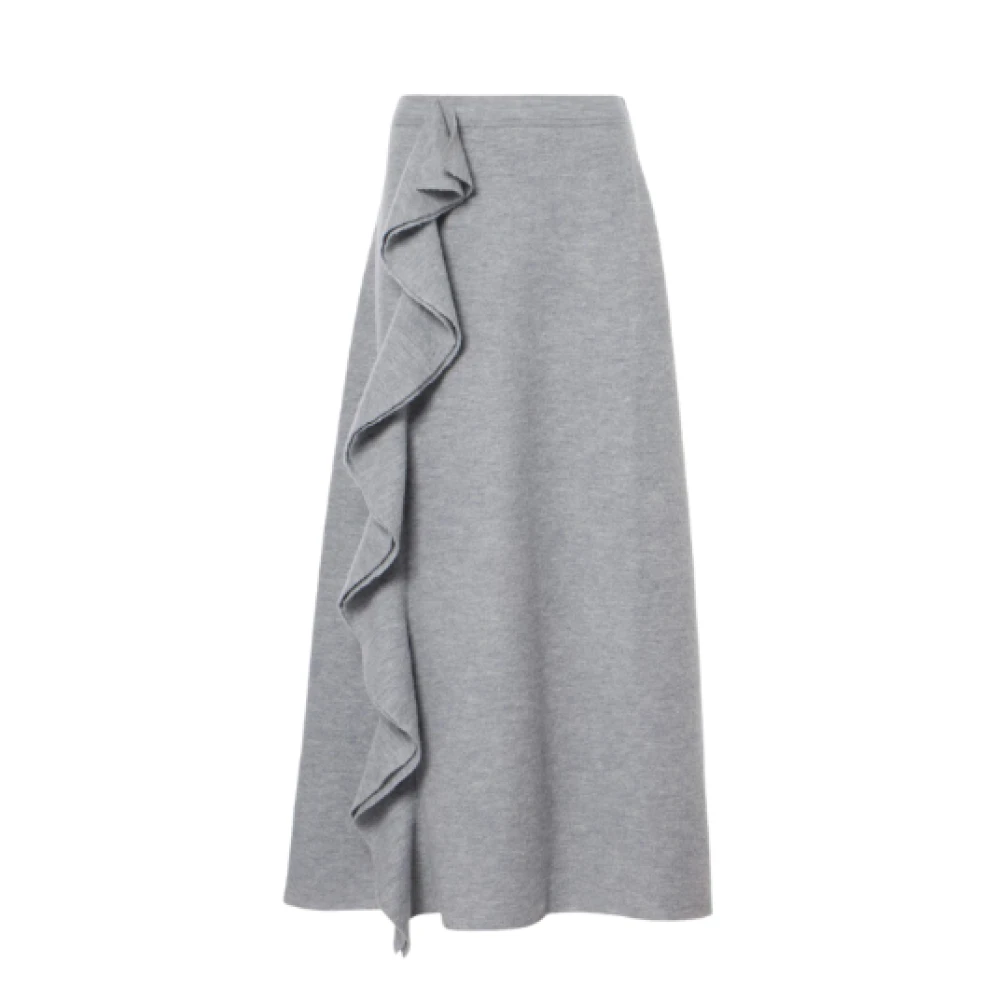 Ulla Johnson Elastische Taille Heather Grey Wollen Rok Gray Dames