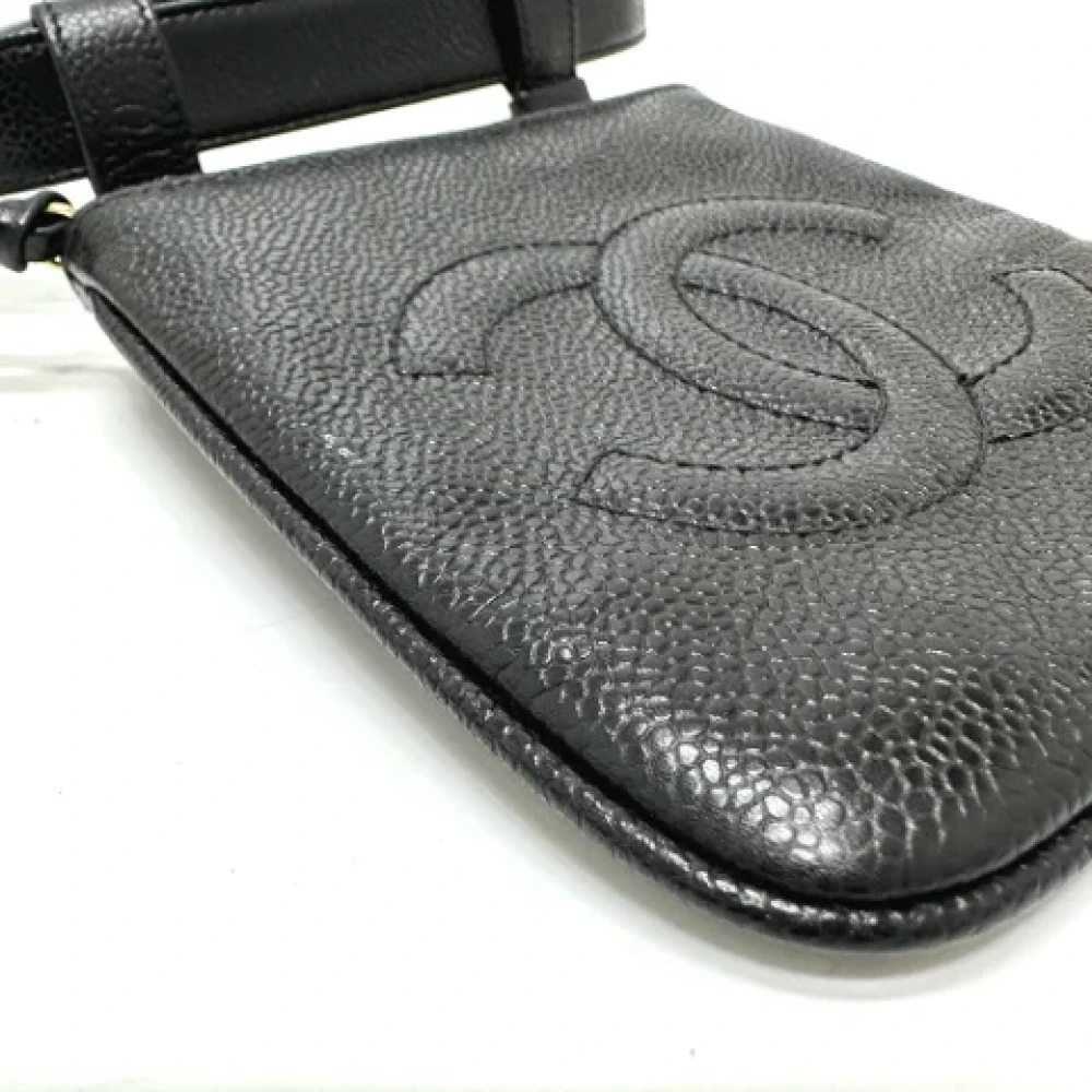 Chanel Vintage Pre-owned Leather clutches Black Dames