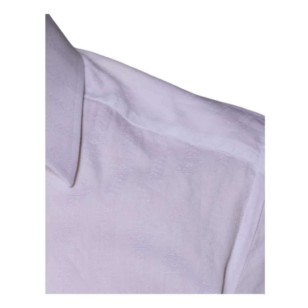 Dolce & Gabbana Witte Katoenen Overhemd Slim Fit White Heren