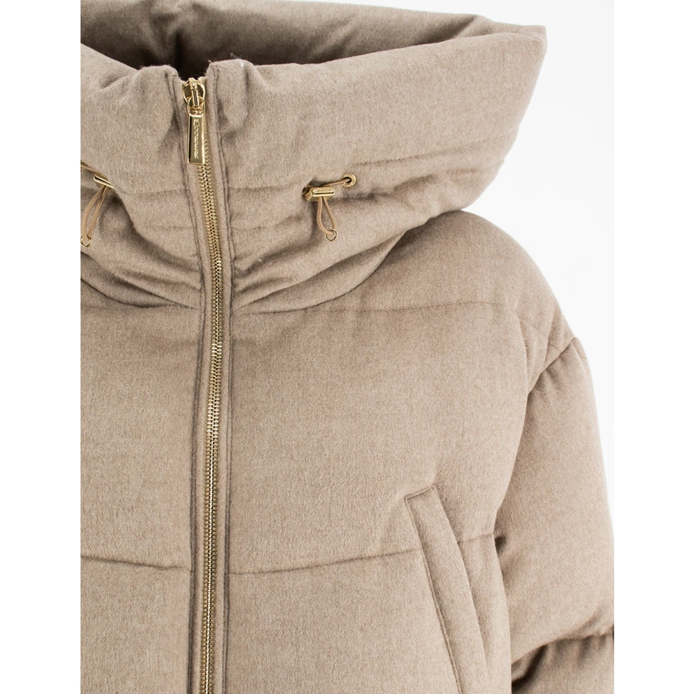Moorer Luxe Ganzendons Kasjmier Jas Beige Dames