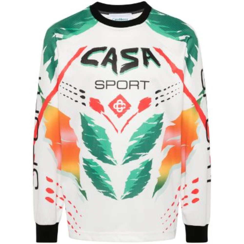 Casablanca T-shirt met abstracte print en lange mouwen Multicolor Heren
