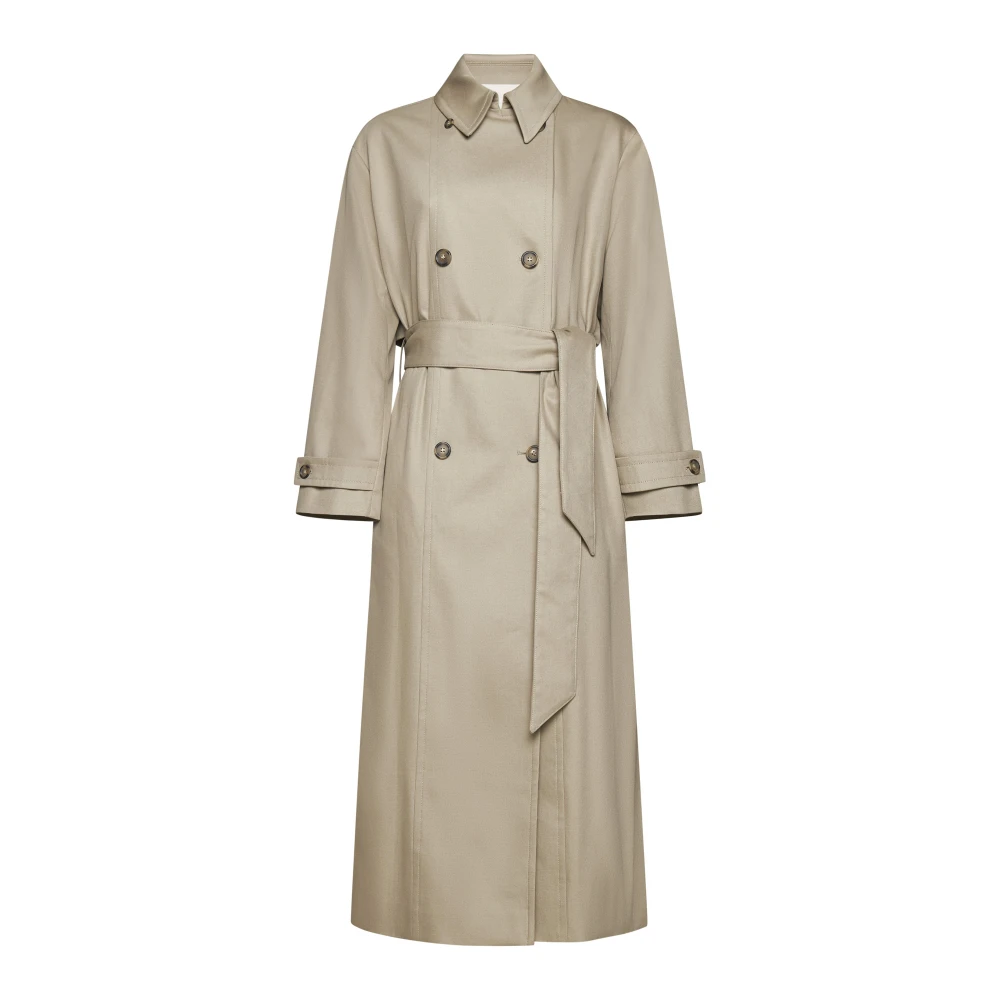A.p.c. Twill Weave Double-Breasted Coat Beige Dames