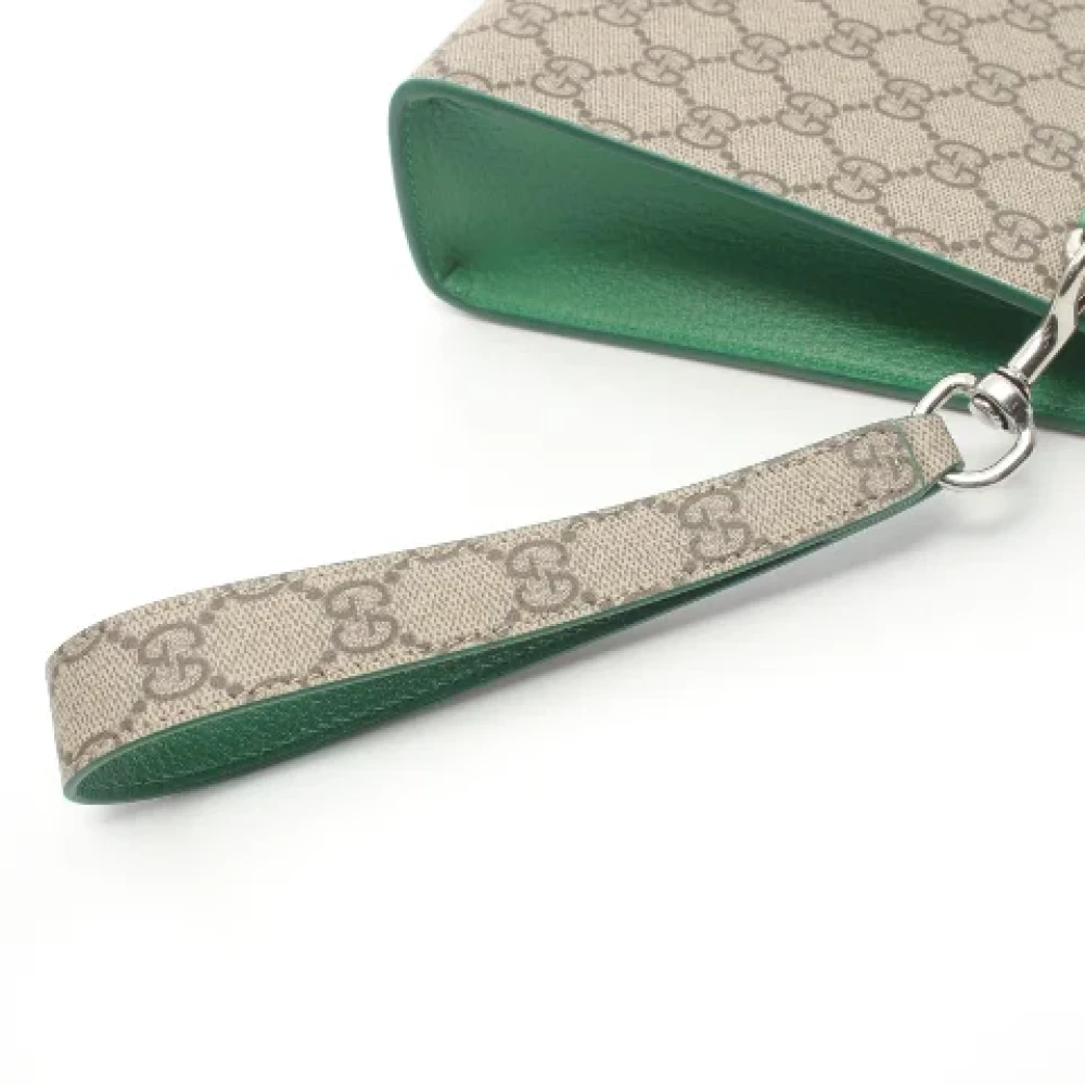 Gucci Vintage Pre-owned Canvas clutches Beige Dames