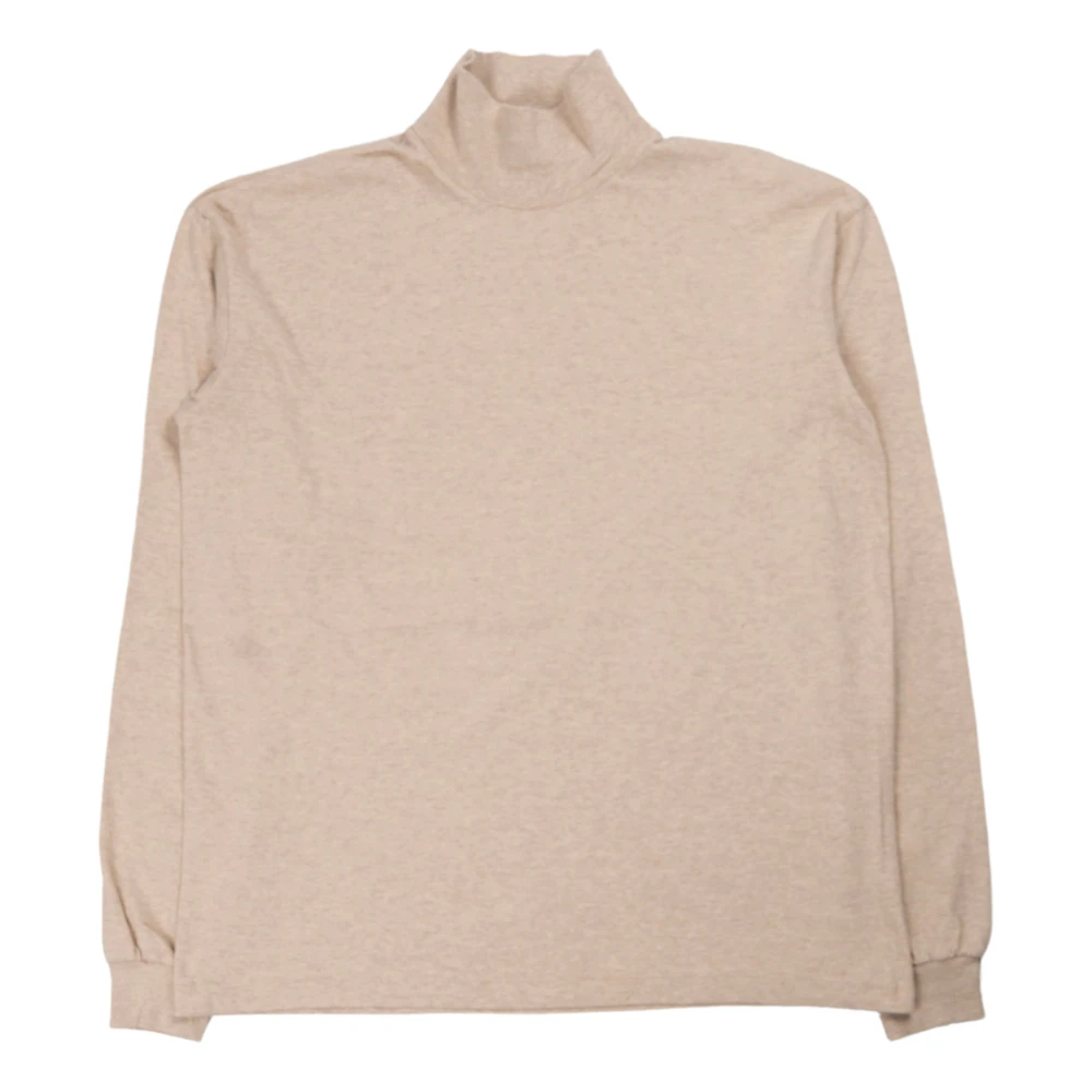 Auralee Lyxig Seamless Hi Neck Tee Brun Beige, Herr