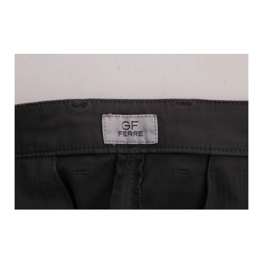 Gianfranco Ferré Grijze Katoenen Stretch Slim Fit Broek Gray Heren