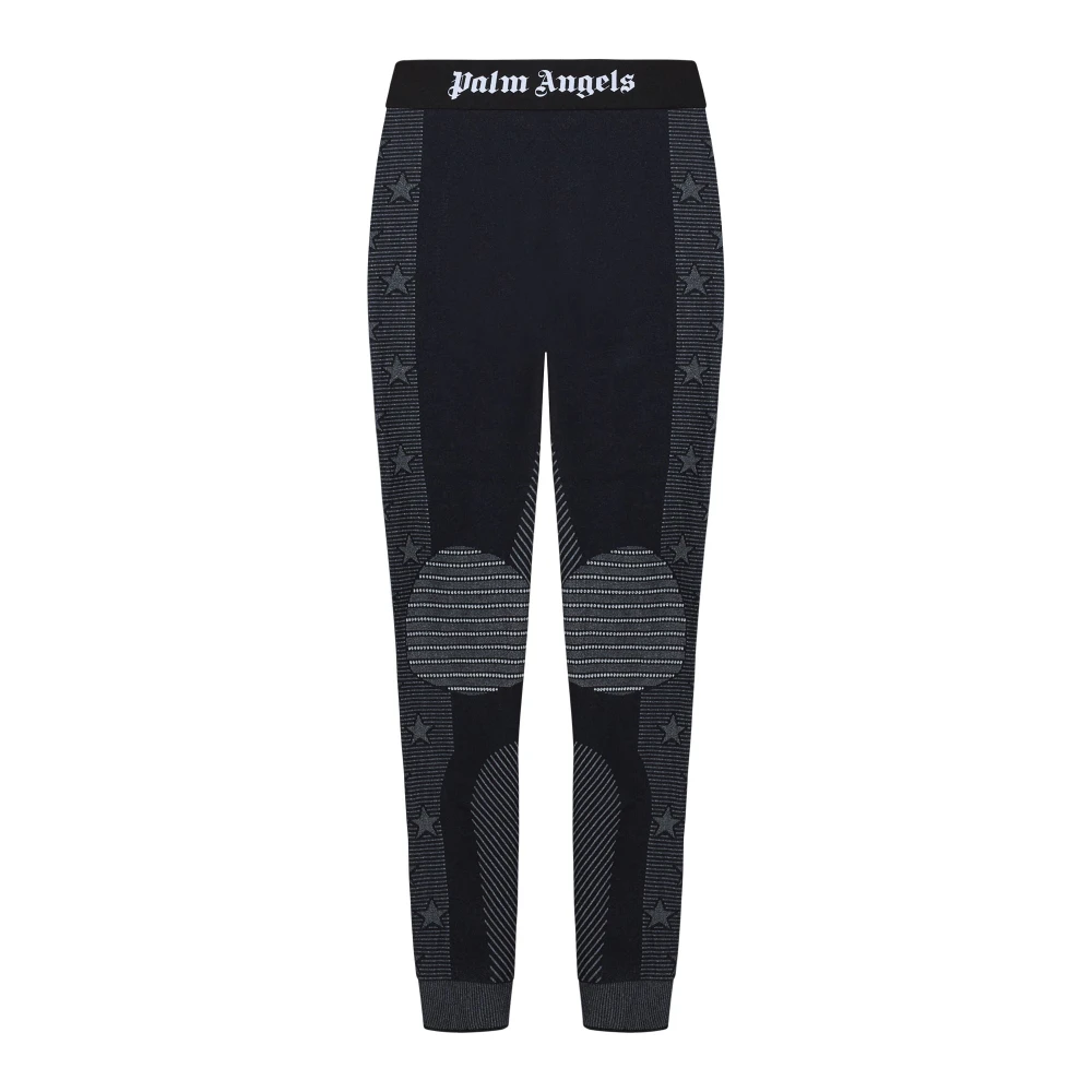 Palm Angels Zwarte Monogram Baselayer Ski Onderkant Black Heren