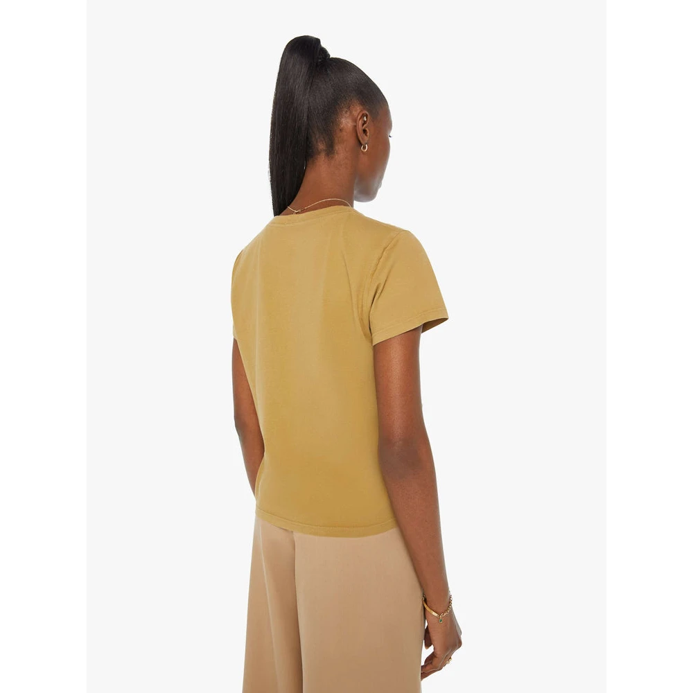 Mother Goedie Paardenprint T-Shirt Beige Dames
