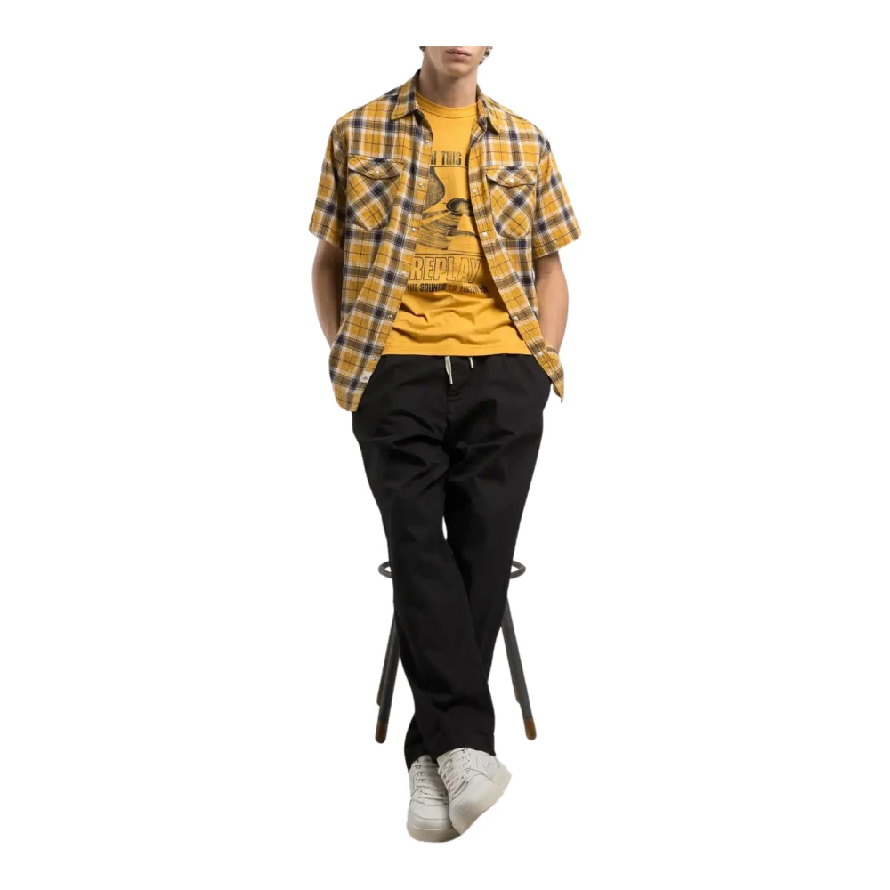 Replay Zwarte Denim Broek Black Heren