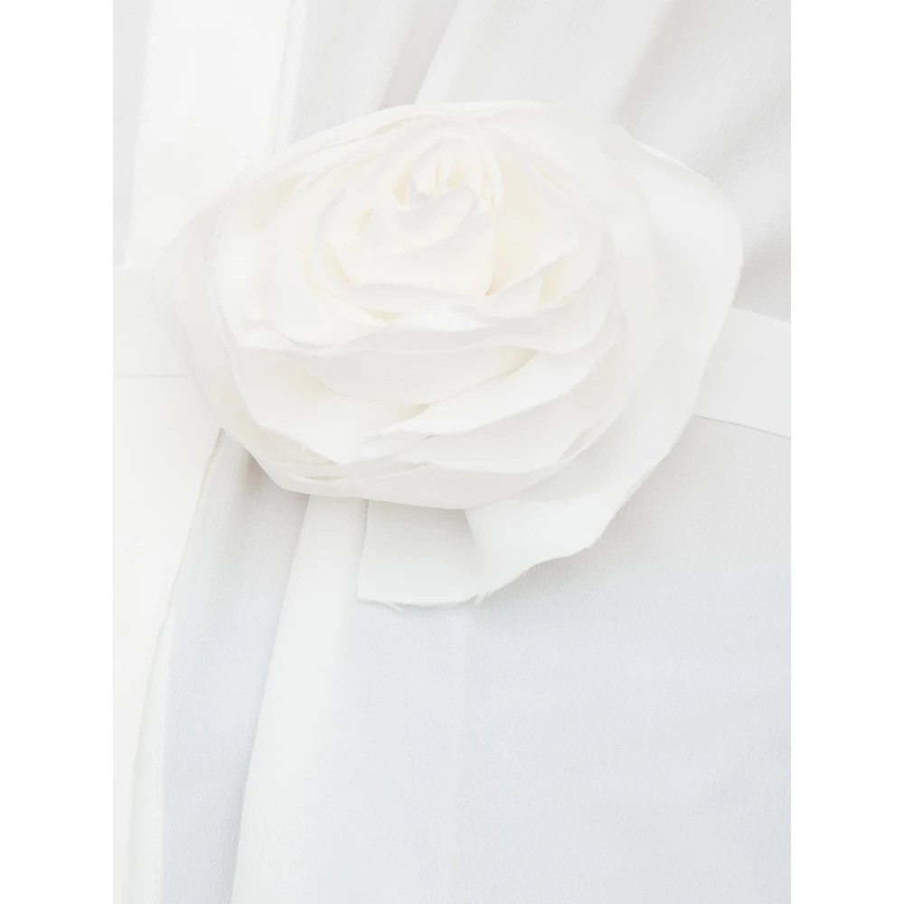 Marella Witte Blouse van Acetaat en Zijde White Dames