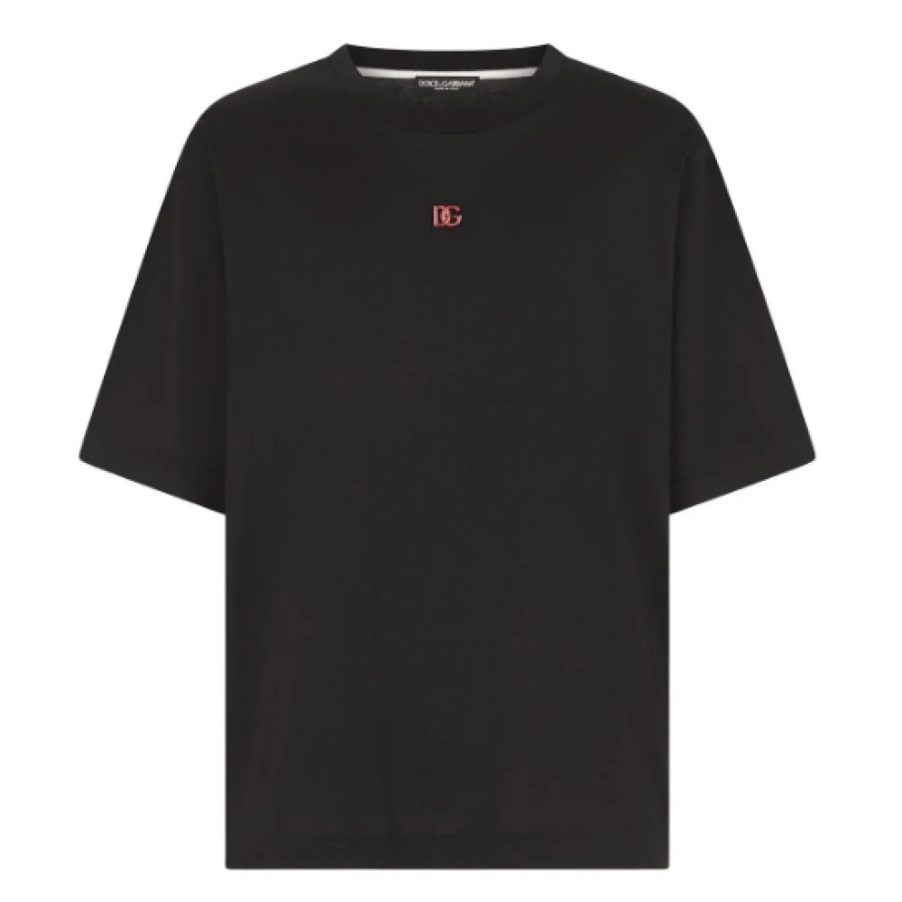 Dolce & Gabbana Upgrade je casual garderobe met zwarte katoenen T-shirt Black Heren