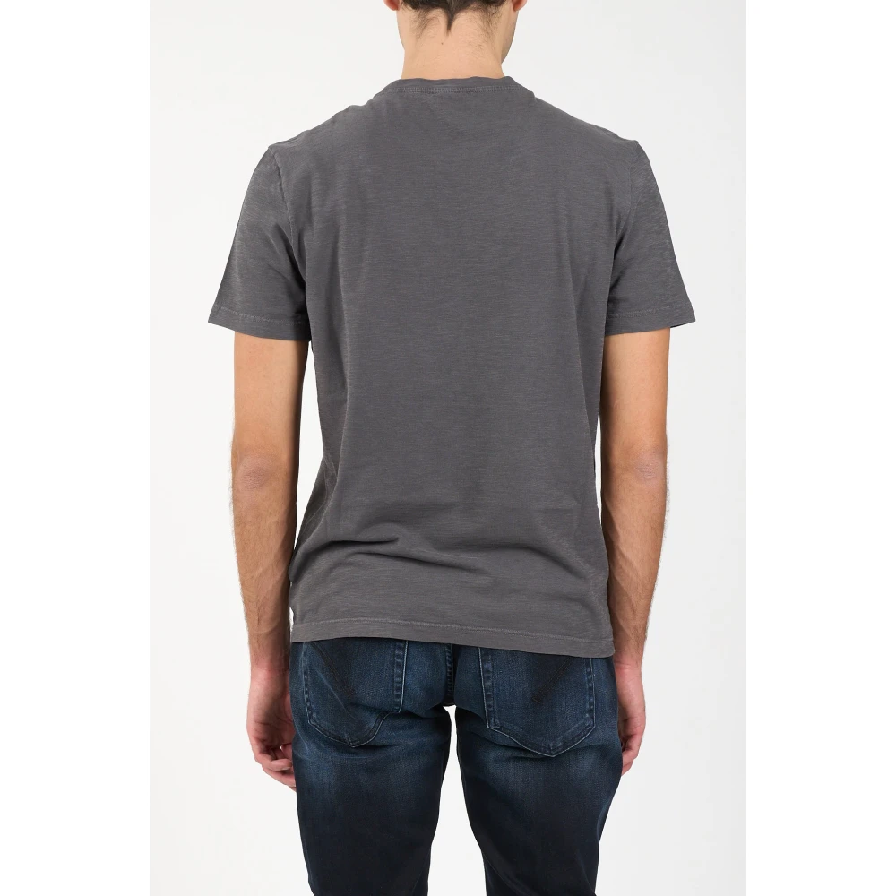 Dondup Vlam Jersey T-shirt met Metalen D Gray Heren