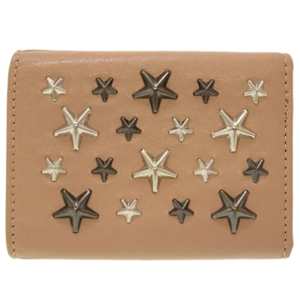 Jimmy Choo Pre-owned Leather wallets Beige Dames