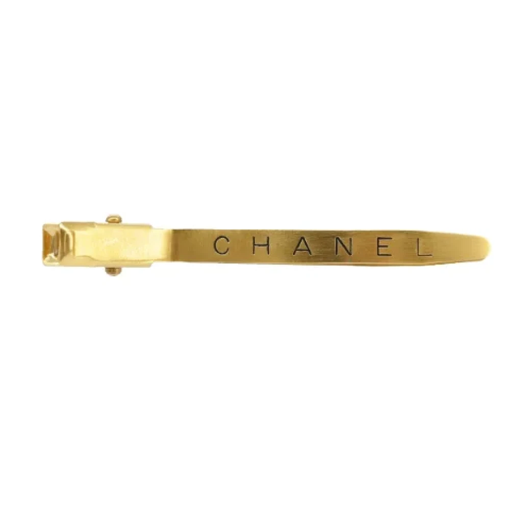 Chanel Vintage Pre-owned Metal hair-accessories Yellow Dames