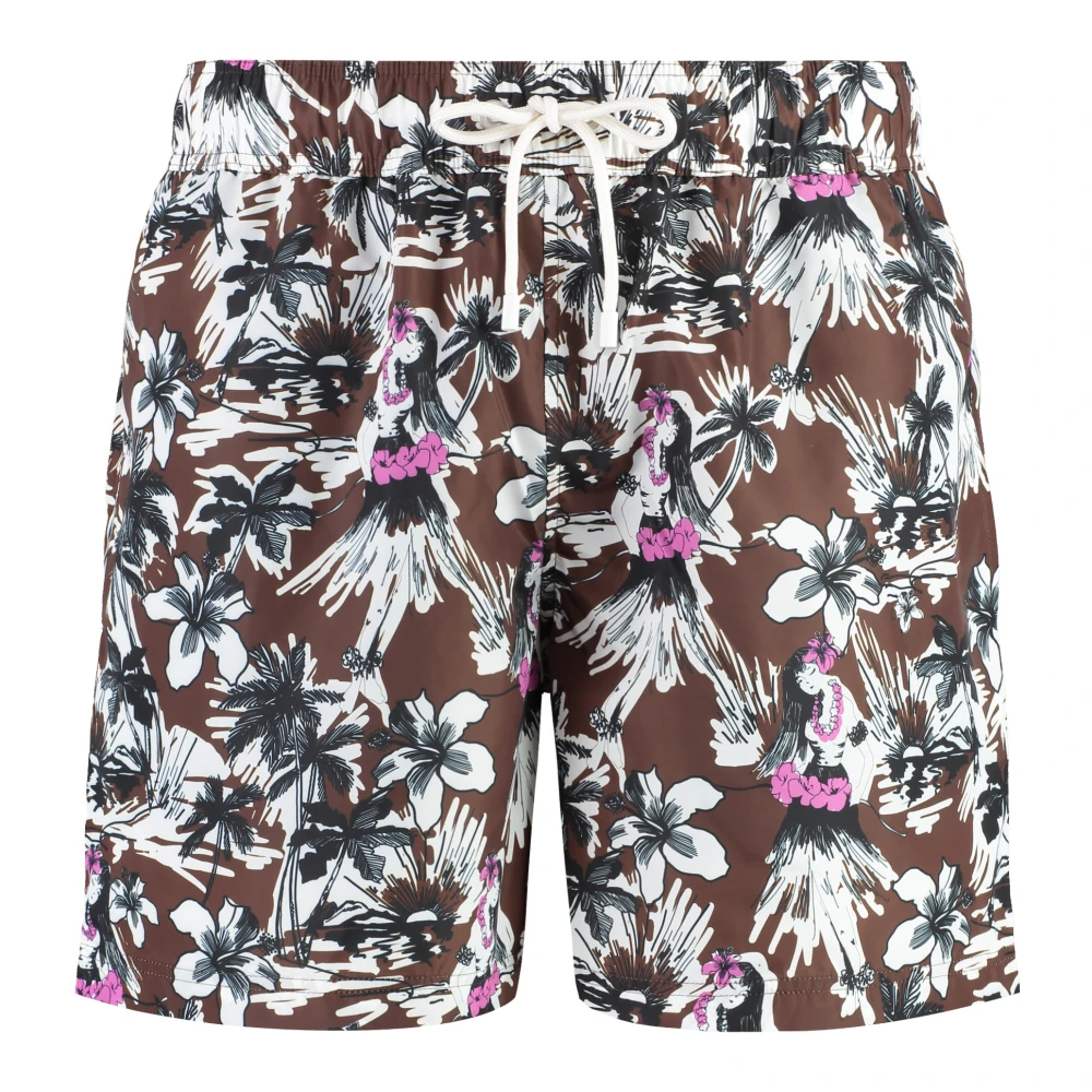 Palm Angels Hula All Over Print Zwemshorts Multicolor Heren