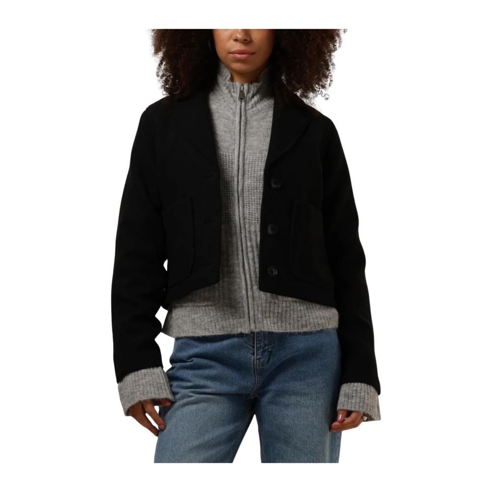 moss copenhagen Elegante korte jas voor stijlvolle vrouwen Black Dames