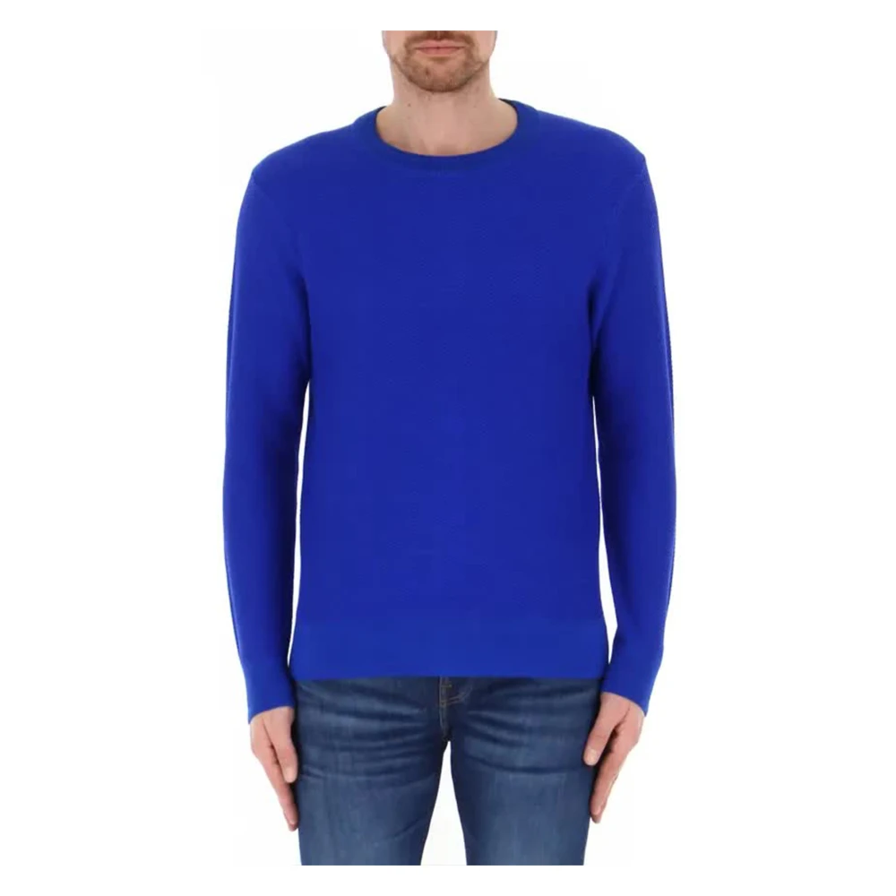 Tommy Hilfiger Honeycomb Textuur Crewneck Sweater Blue Heren