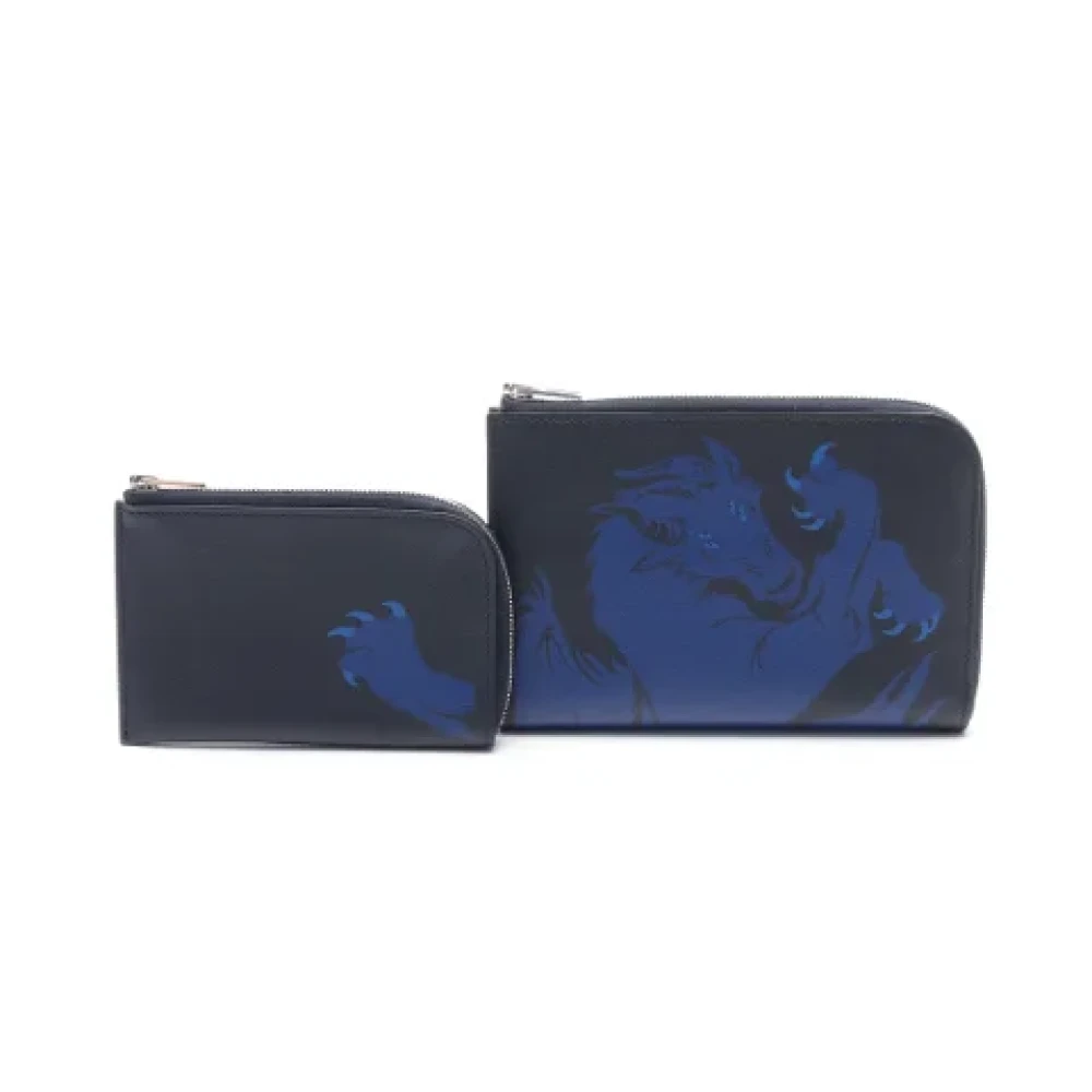 Hermès Vintage Pre-owned Fabric wallets Blue Dames