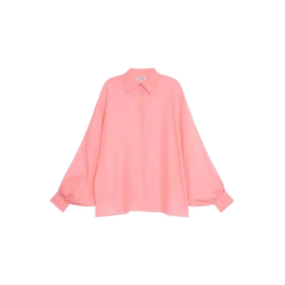 SoSUE Oversized Voile Blouse Pink Dames