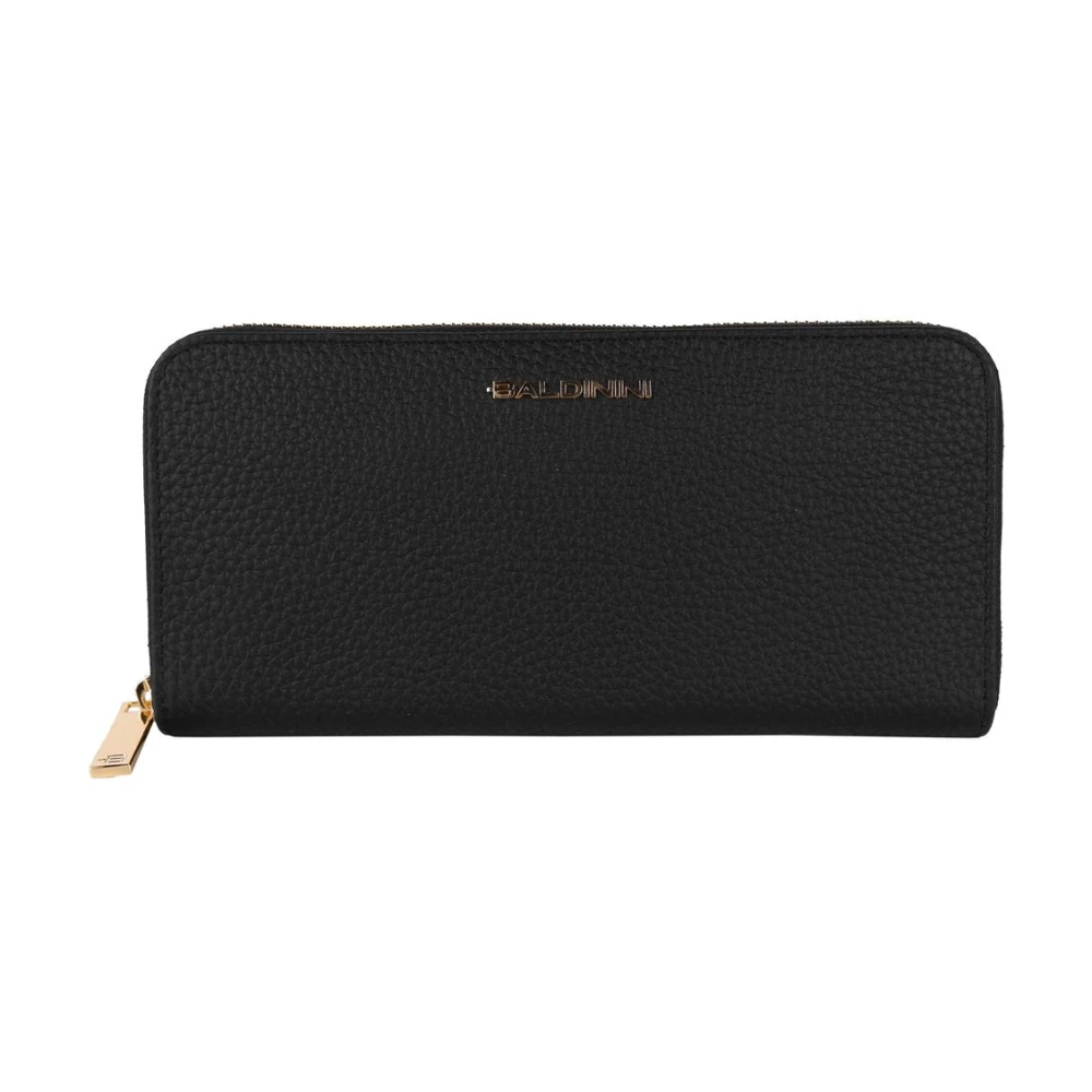 Baldinini Leren portemonnee met rits Black Unisex