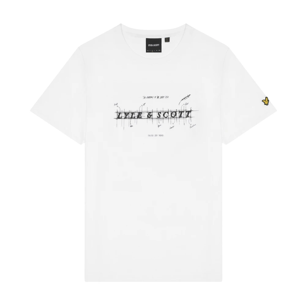 Lyle & Scott Type Grafisch T-Shirt Anatomie White Heren