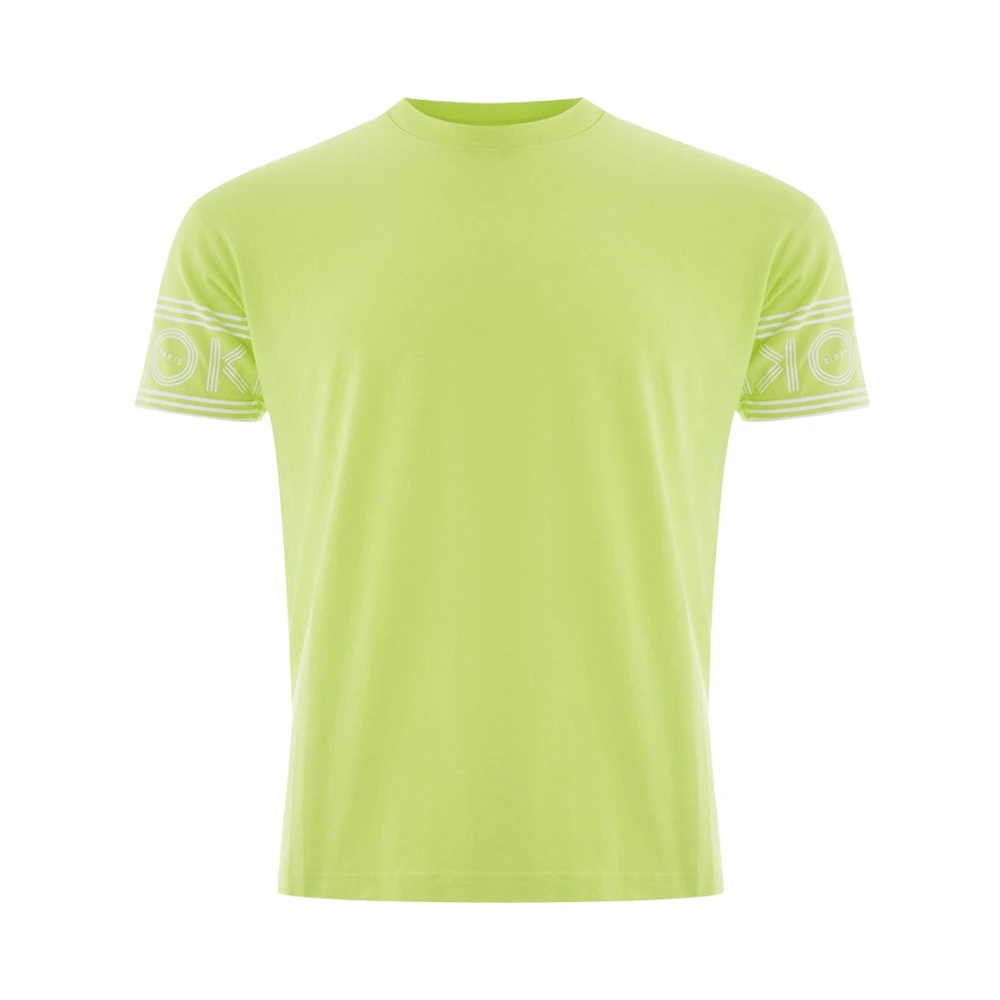 Kenzo Geel Katoenen T-Shirt met Contrasterend Logo Yellow Heren