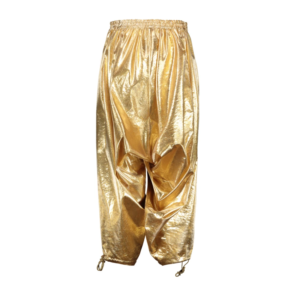 Junya Watanabe Gouden broek met elastische taille Yellow Dames