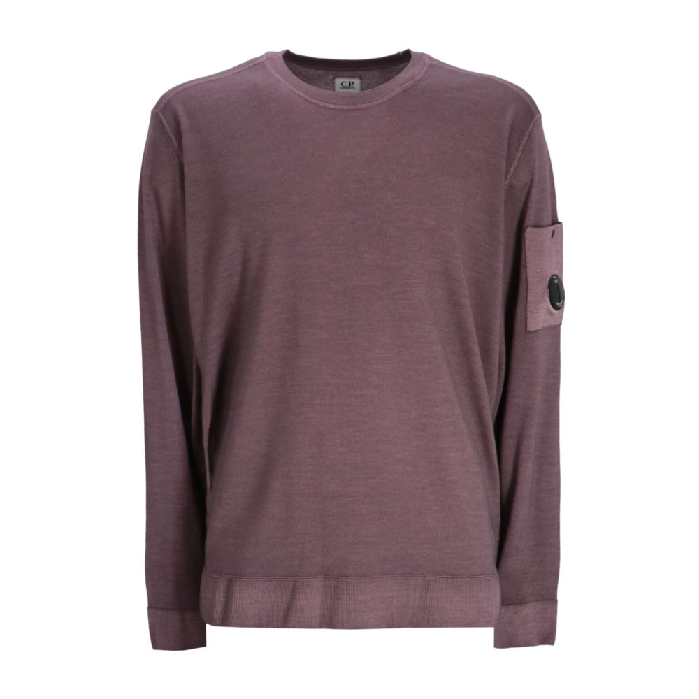 C.P. Company Merino Wol Lens Detail Trui Purple Heren