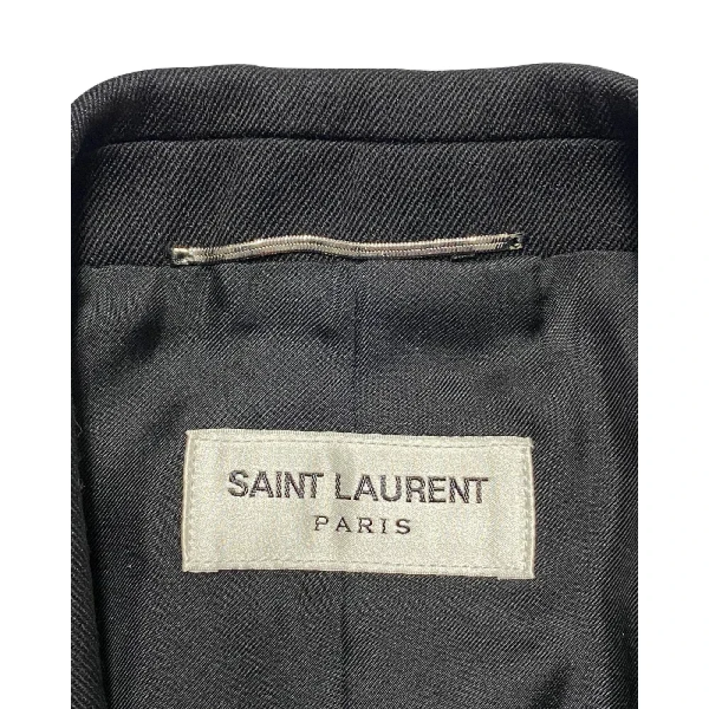 Saint Laurent Vintage Pre-owned Wool outerwear Black Dames