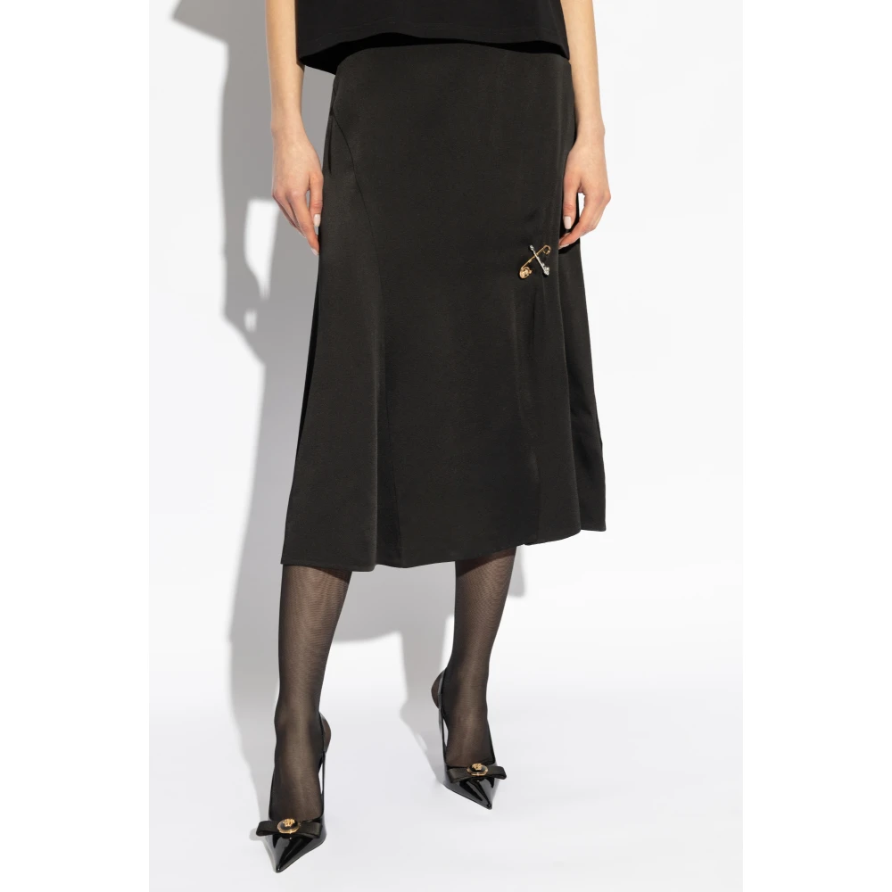 Versace Rok met decoratieve veiligheidsspelden Black Dames