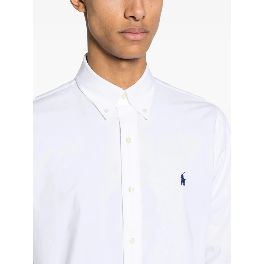 Polo Ralph Lauren Poplin Button-Down Overhemd met Elastaan White Heren