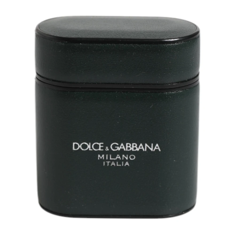 Dolce & Gabbana Mannelijk Zwart Accessoires Heren, One Size, Leren Air Pods Hoesje
