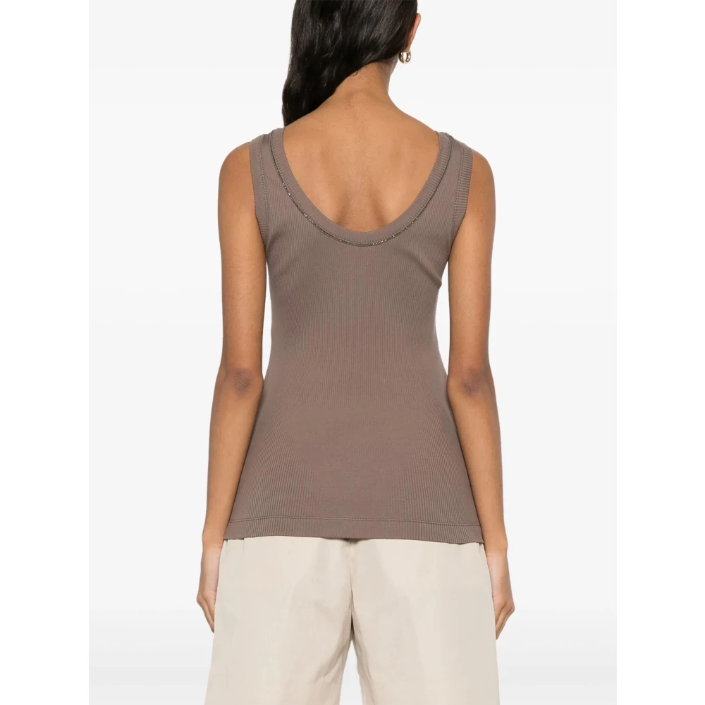 BRUNELLO CUCINELLI Casual Katoenen T-Shirt C8705 Gray Dames